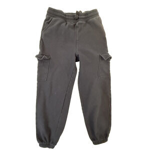 H&M Pants Boys 13-14 Black Fleece Joggers Youth Drawstring Elastic Waist Pockets